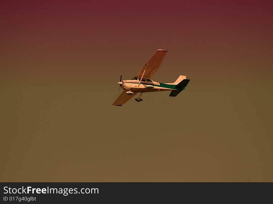 Airplane in the sky in europe