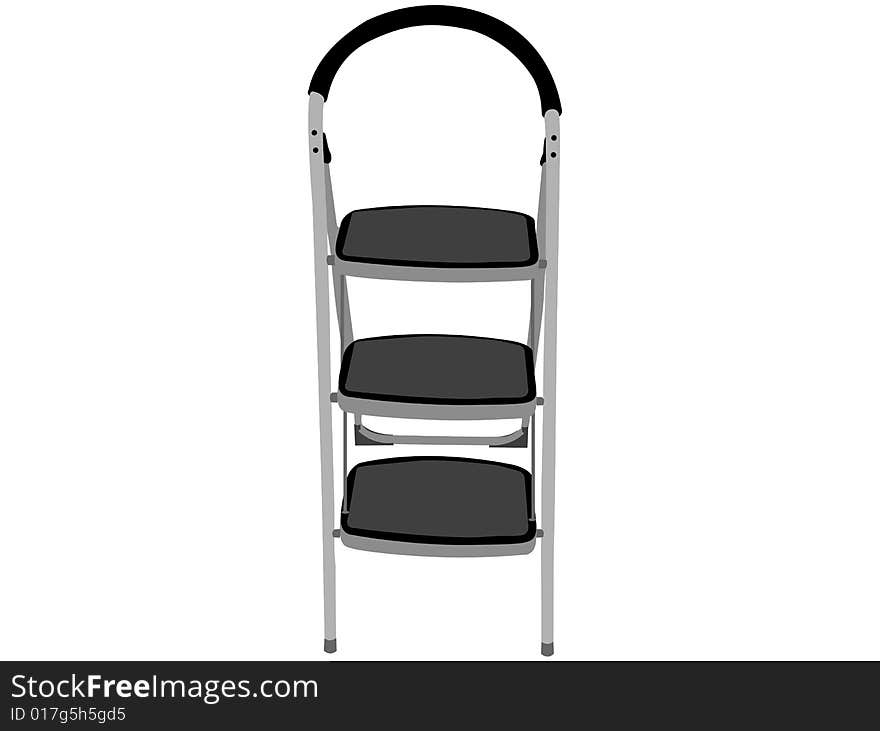 Portable staircase on white background