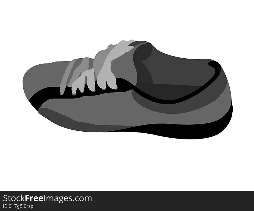 Single shoe on white background