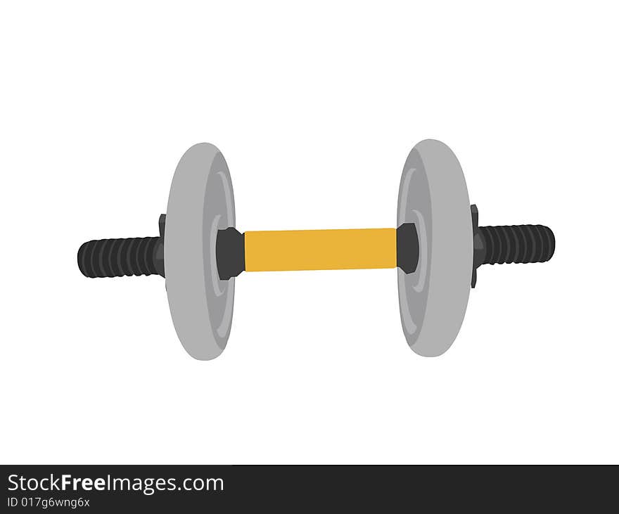 A dumbbell  on isolated  background