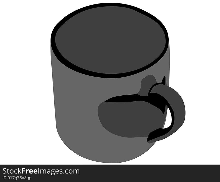 Tea mug on white background