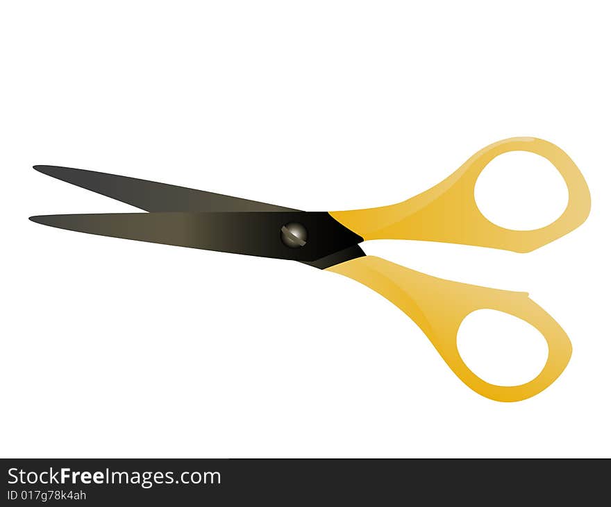 A scissors on white background