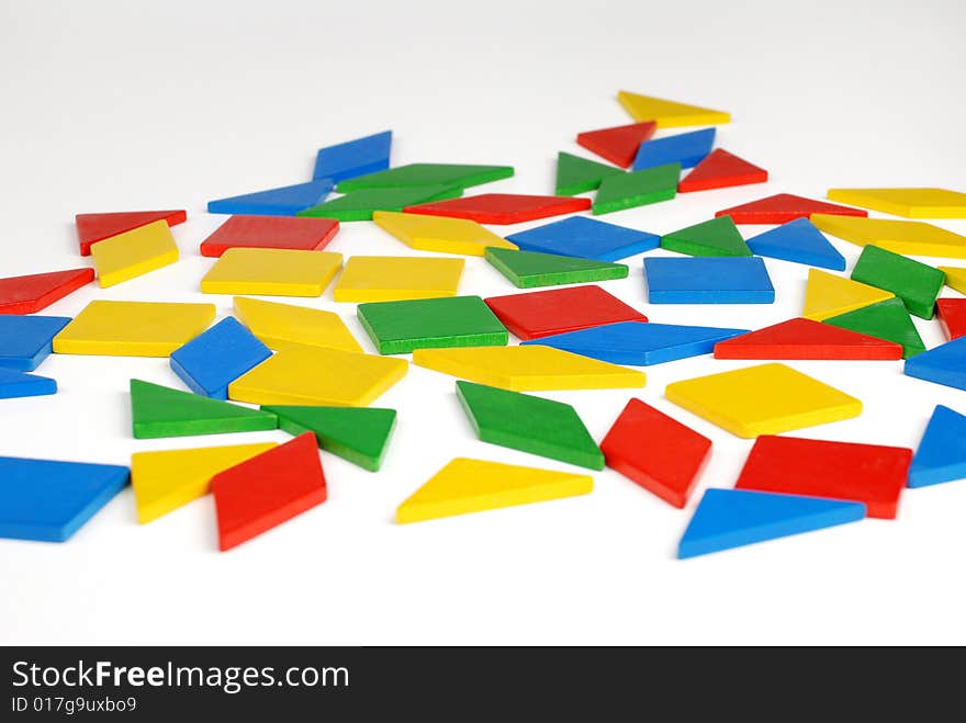 Colorful pieces of tangram for children.