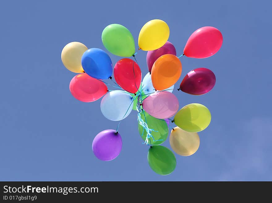 Balloons in blue sky