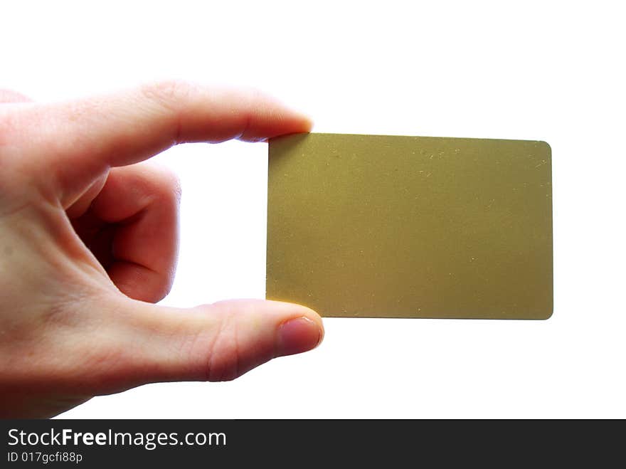 Man hand holding a blank business card. Man hand holding a blank business card