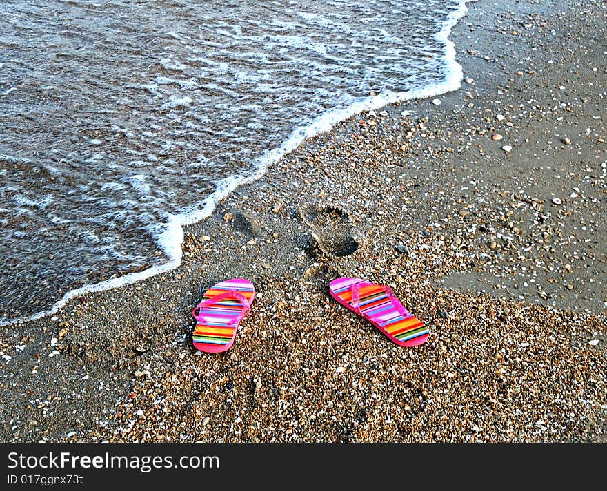 Flip-flop  On Sea Beach