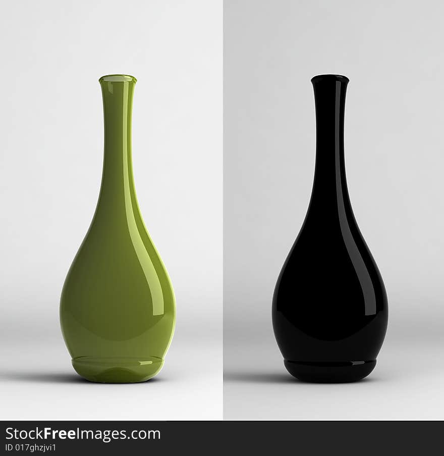 Two wine bottles