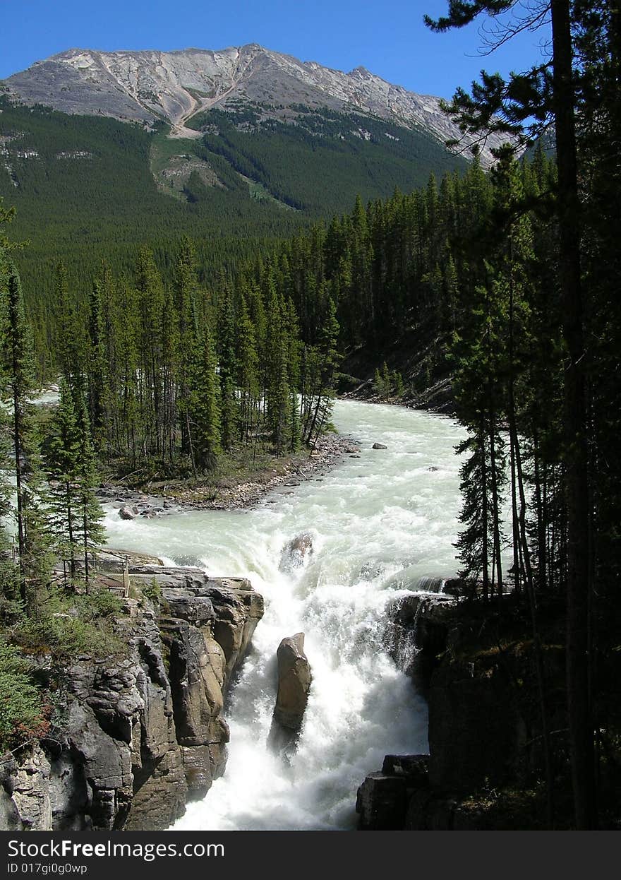 Waterfalls in Jasper National Park, Alberta, Canada. Waterfalls in Jasper National Park, Alberta, Canada.