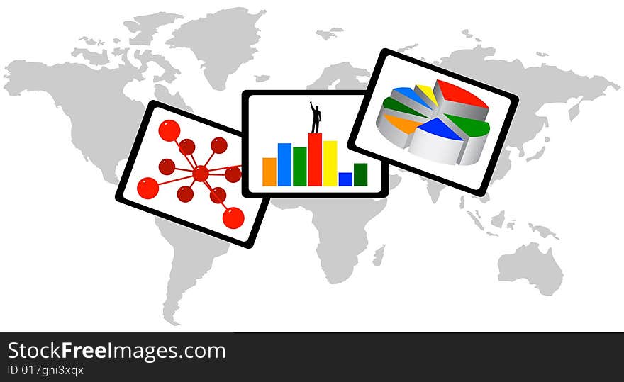 Illustration of map and pictures