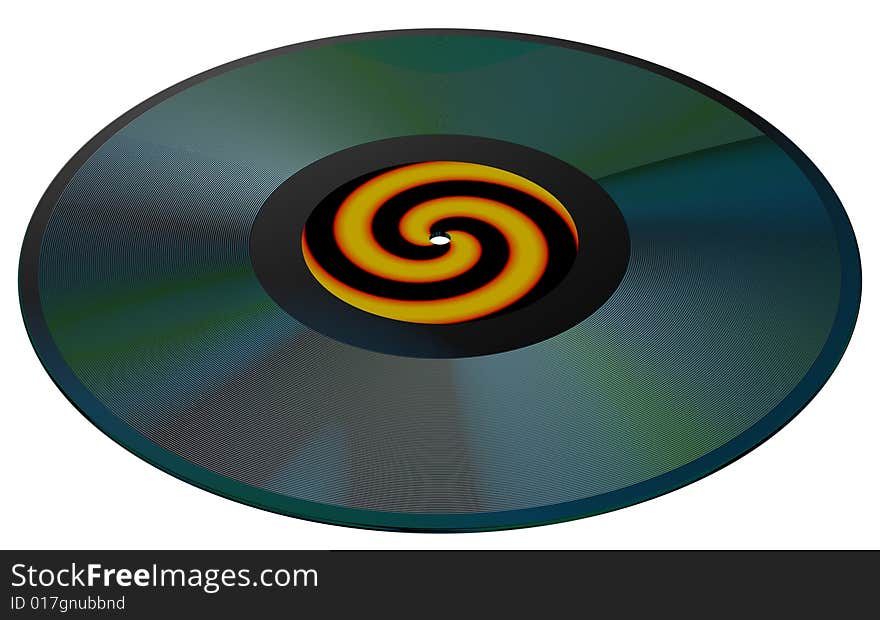 Beautiful vinyl lp disk isolated on white