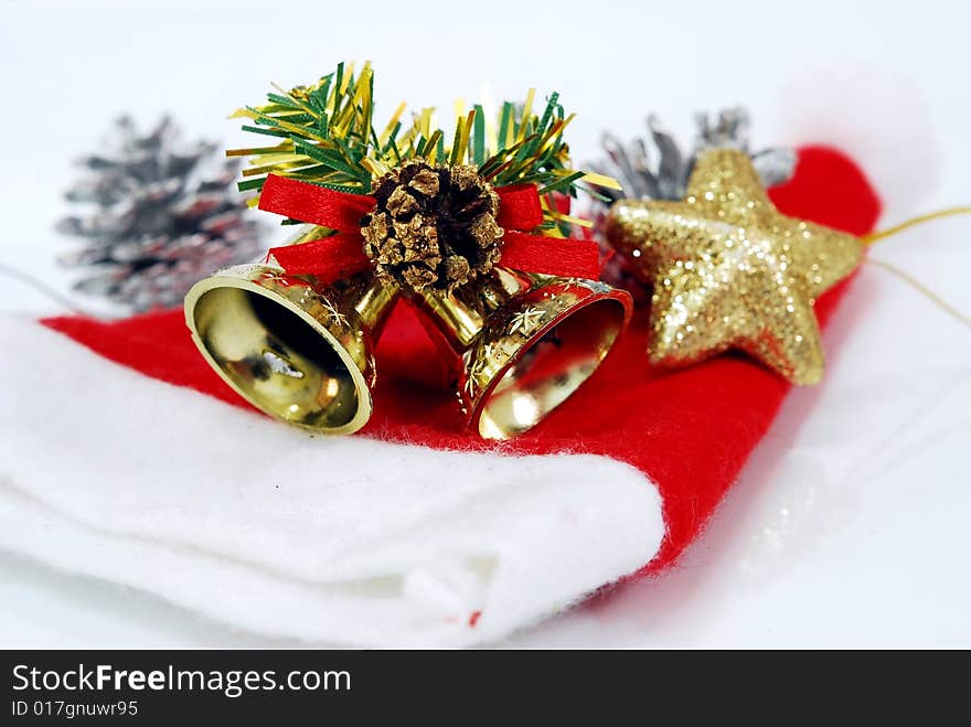 Santa hat image on the white background