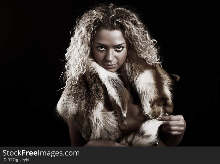 Studio portrait of the beautiful girl