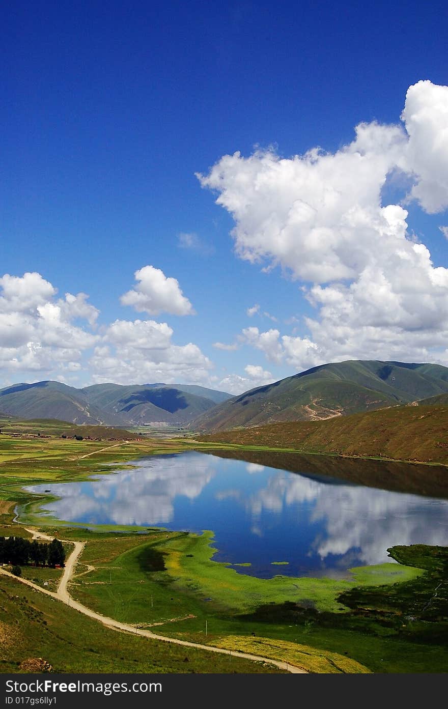 Kasa lake in the blue sky