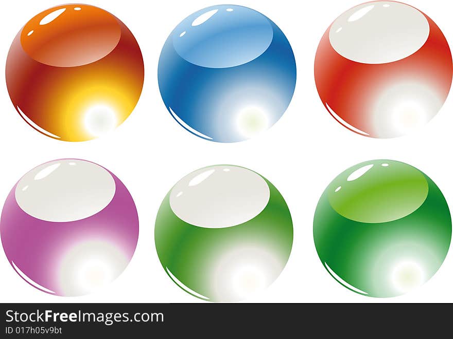 Vector Illustration.Color Refracting spheres. Vector Illustration.Color Refracting spheres.