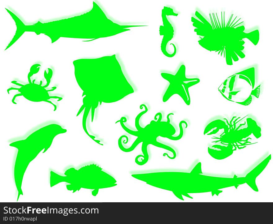 Sea-life silhouette