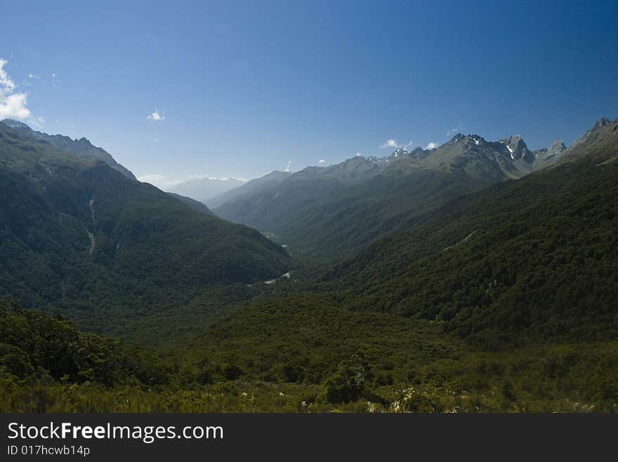 View from the top of Key Summit, Milford Sound, Fiordland National Park, New Zealand. View from the top of Key Summit, Milford Sound, Fiordland National Park, New Zealand