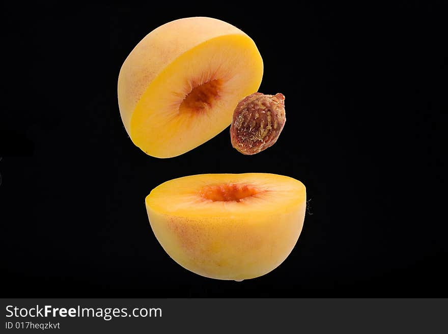 Fresh peaches isolated on a white background