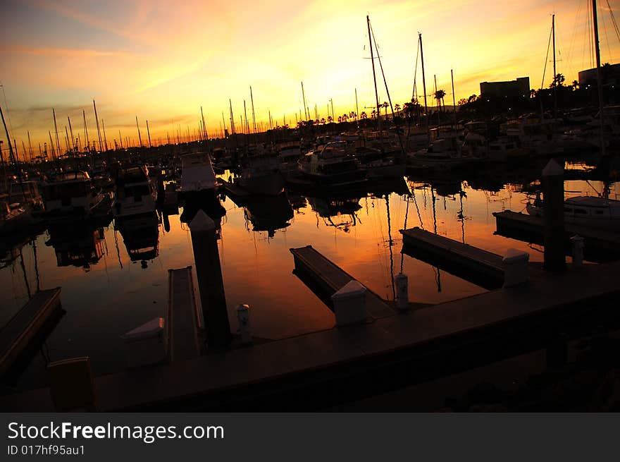 A dock in sunset, longbeach, CA, USA