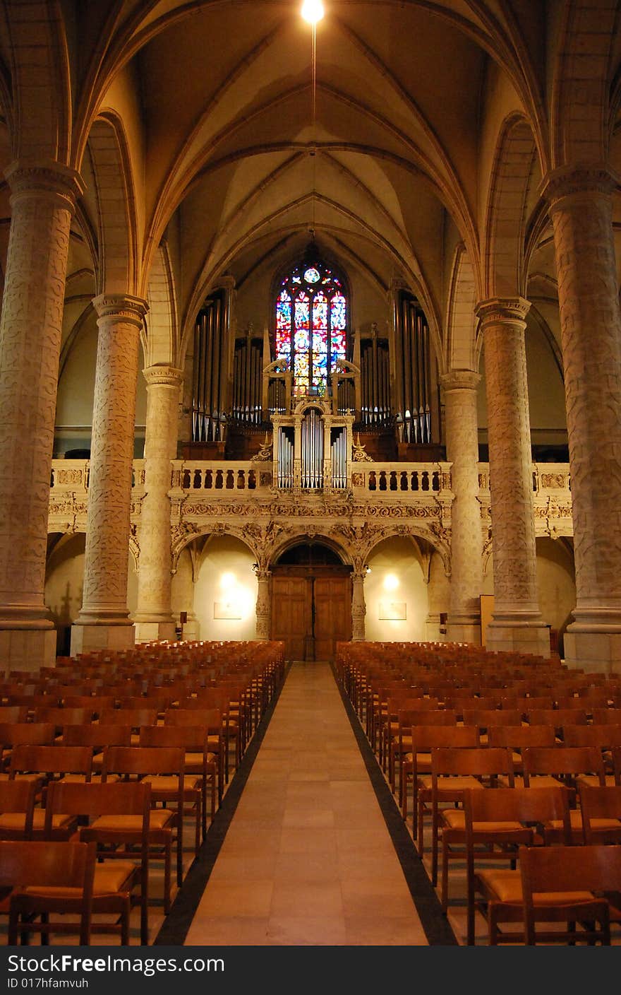 An organ in a Roman-catholic cathedral