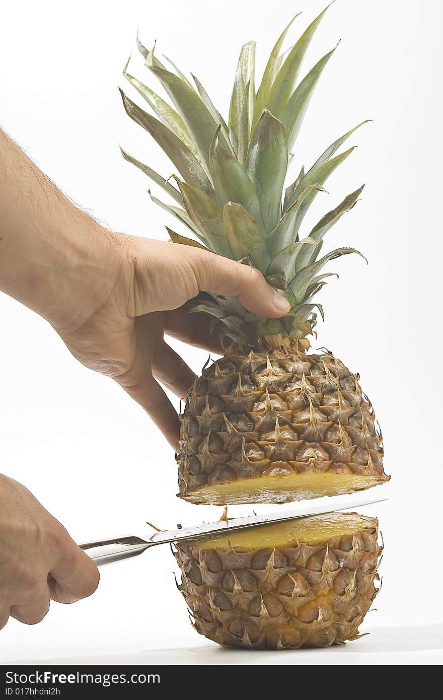 Delicious fresh pineapple natural isolated on a white background