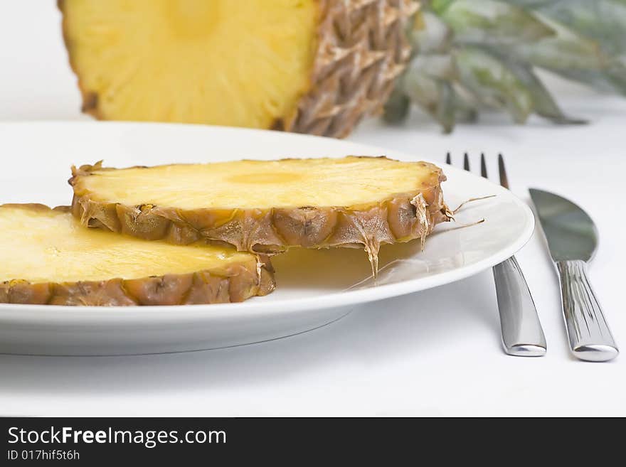 Delicious fresh pineapple natural isolated on a white background