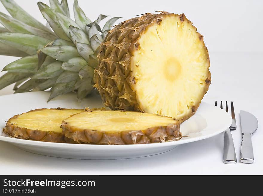 Delicious fresh pineapple natural isolated on a white background