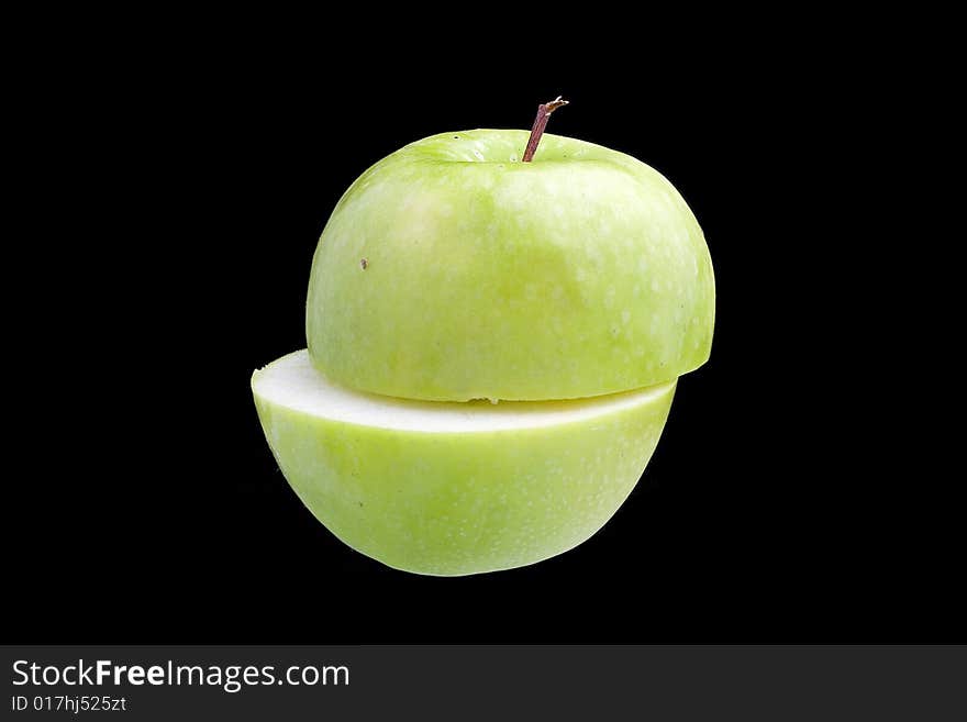 Fresh green apple isolated on a white background