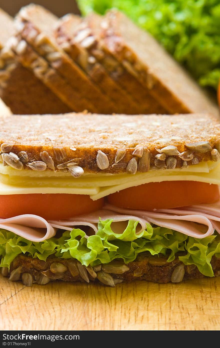 Fresh wholemeal sandwich