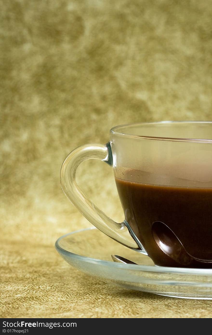 Cup with coffee over background