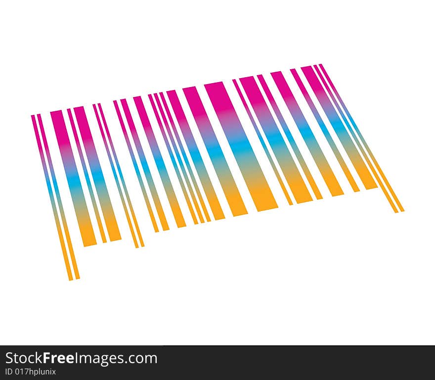 An illustration of a colourful barcode. An illustration of a colourful barcode