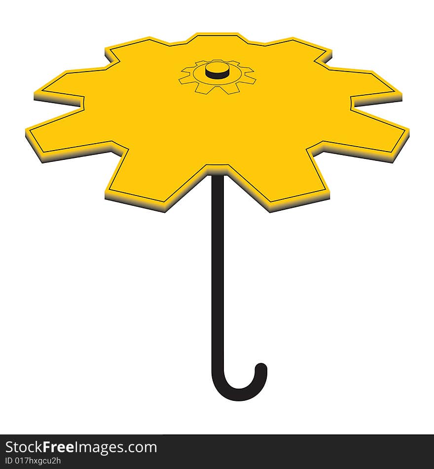 Illustration of an umbrella symbolizing safety in industry. Illustration of an umbrella symbolizing safety in industry