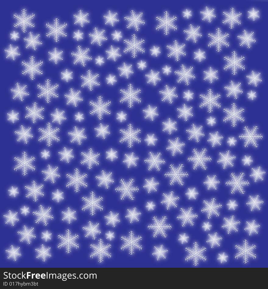 A background composed of different sizes of snowflakes. A background composed of different sizes of snowflakes