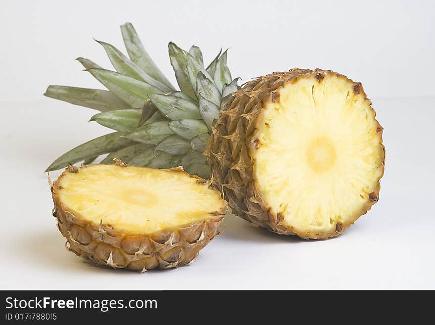 Delicious fresh pineapple natural isolated on a white background