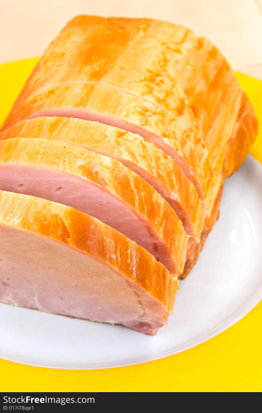 Fresh Slices Of Baked And Smoked Ham