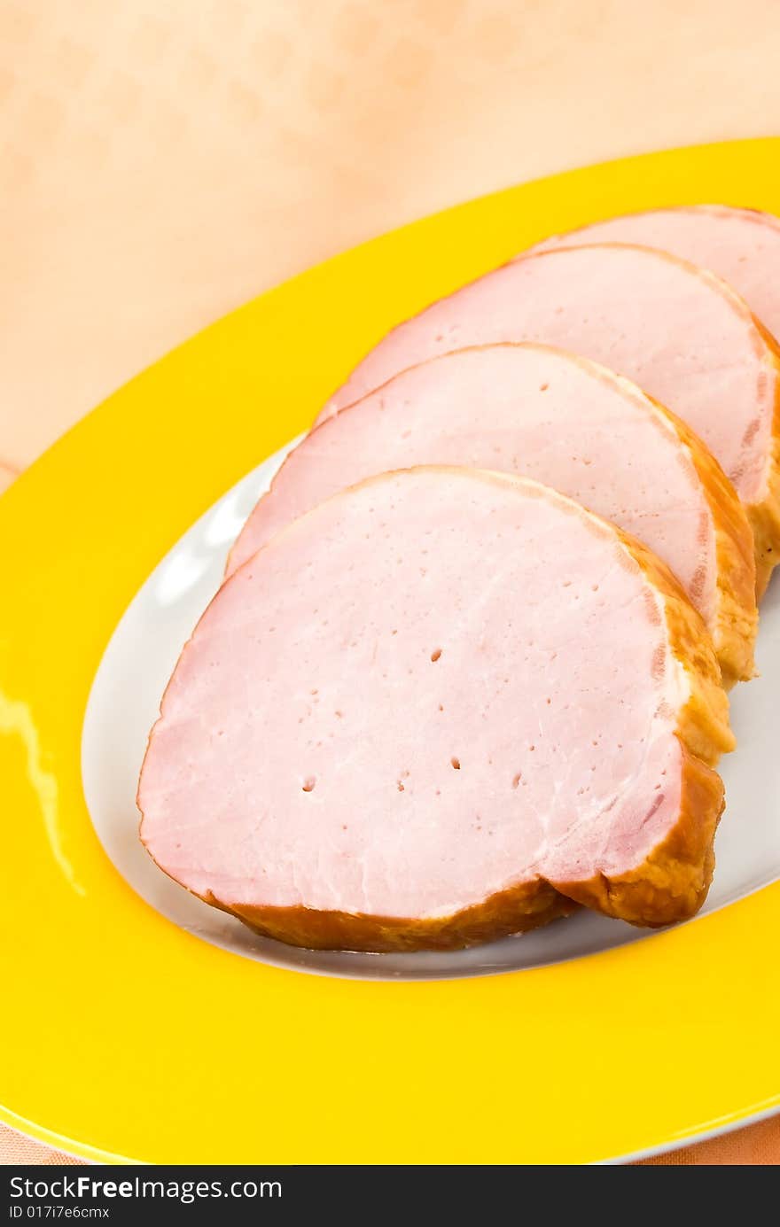 Fresh Slices Of Baked And Smoked Ham