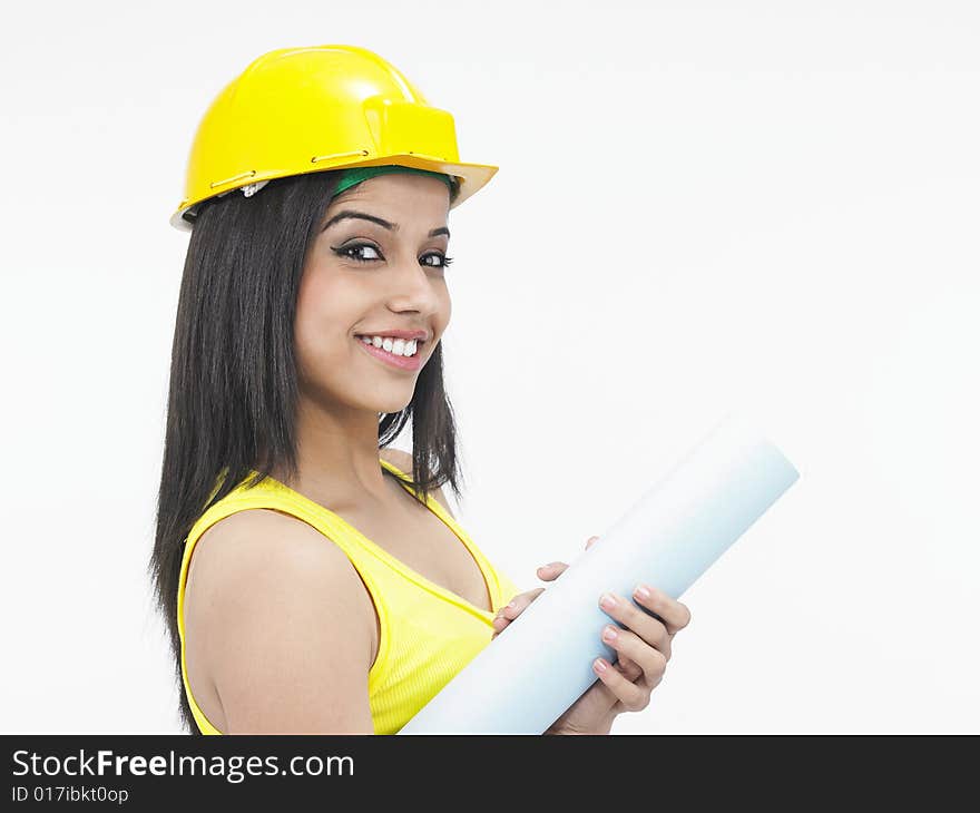 Woman construction worker