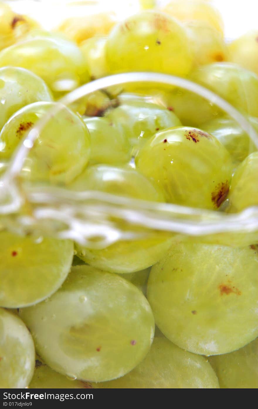 Close-up of grapes in water as a healthy food concept