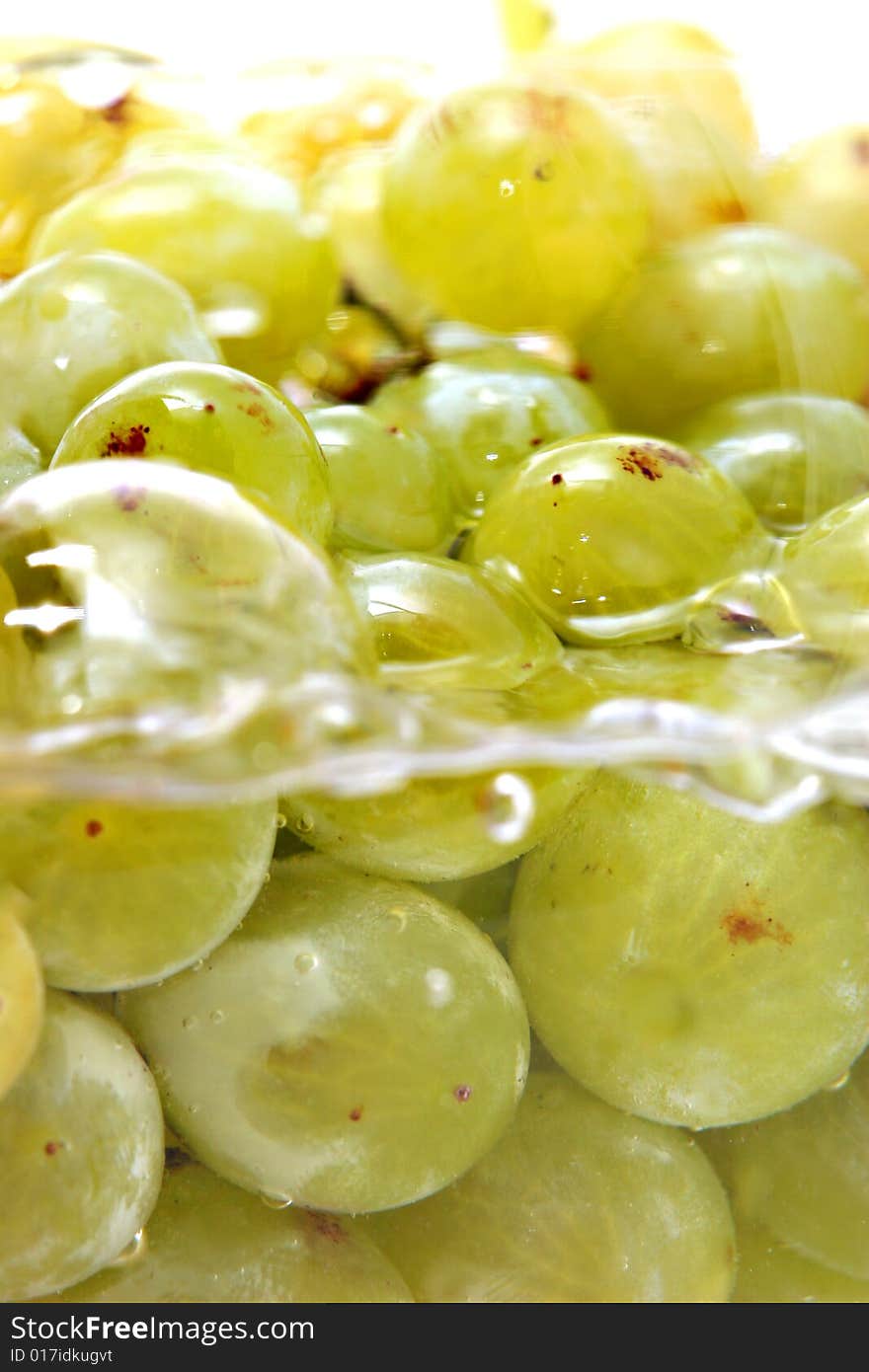 Close-up of grapes in water as a healthy food concept