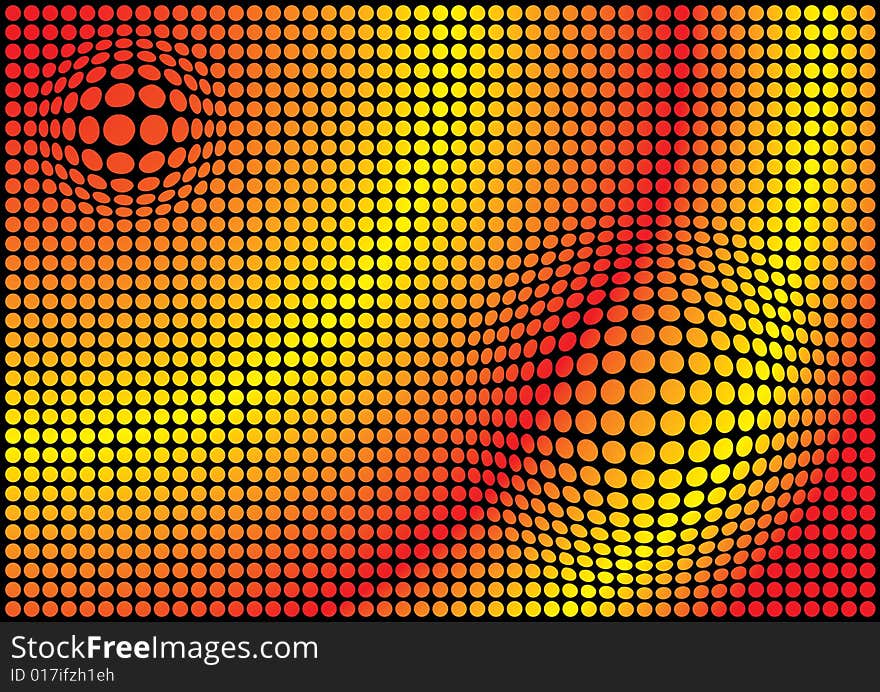 Abstract fire color dotted background, eps vector illustration