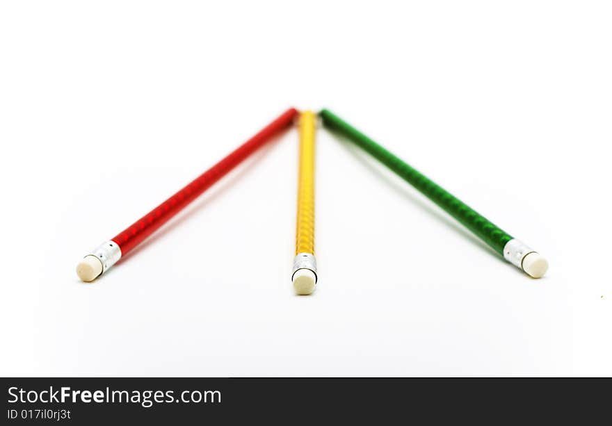 Three Colorful Pencils