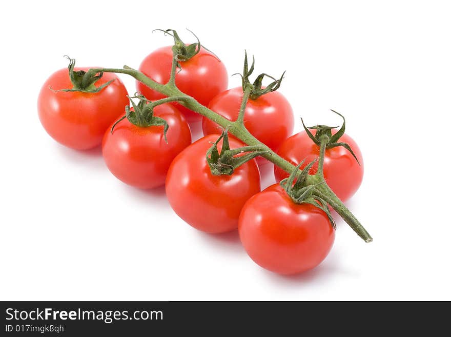 Ripe tomatoes isolated on white