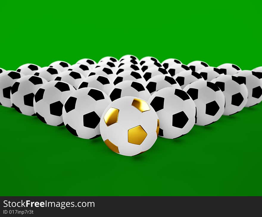 3D football balls