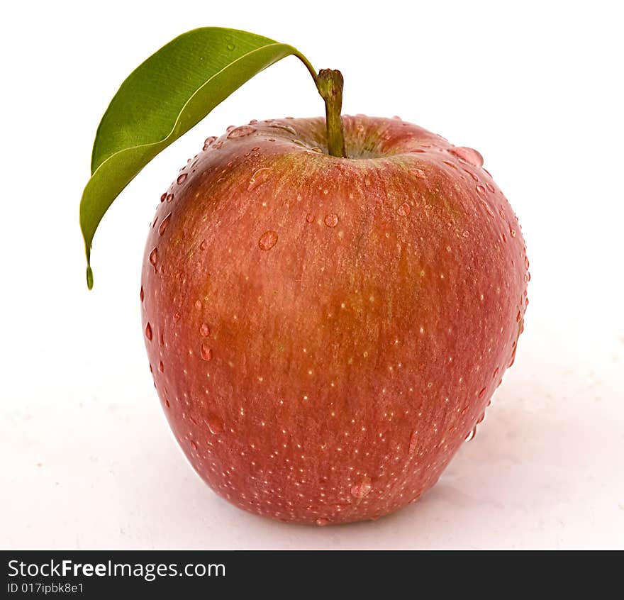 Apple In Water Droplets