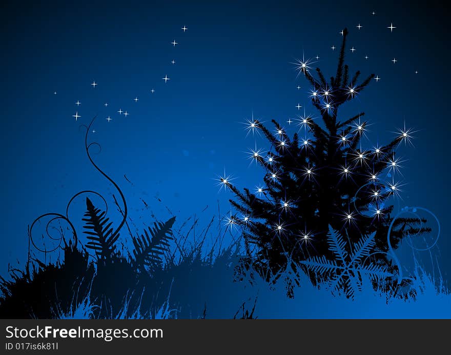 Christmas background, ball, 2d illustration