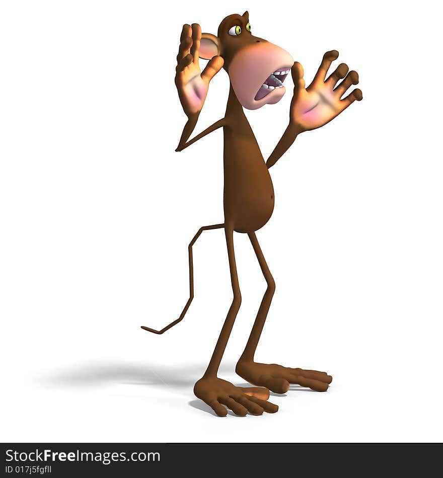 Render of a funny Toon Monkey with Clipping Path. Render of a funny Toon Monkey with Clipping Path