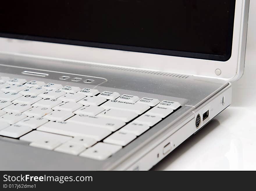 Keyboard laptop computer on the white background