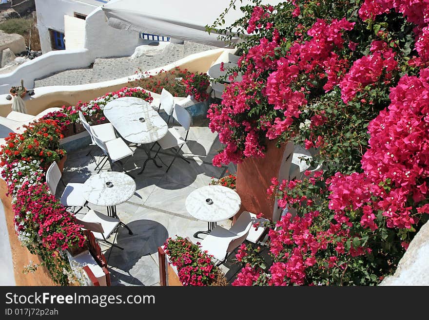 Taverna setting in the greek islands. Taverna setting in the greek islands