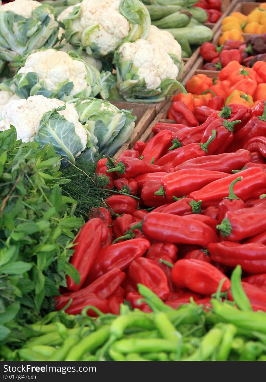 Vegetables in the market