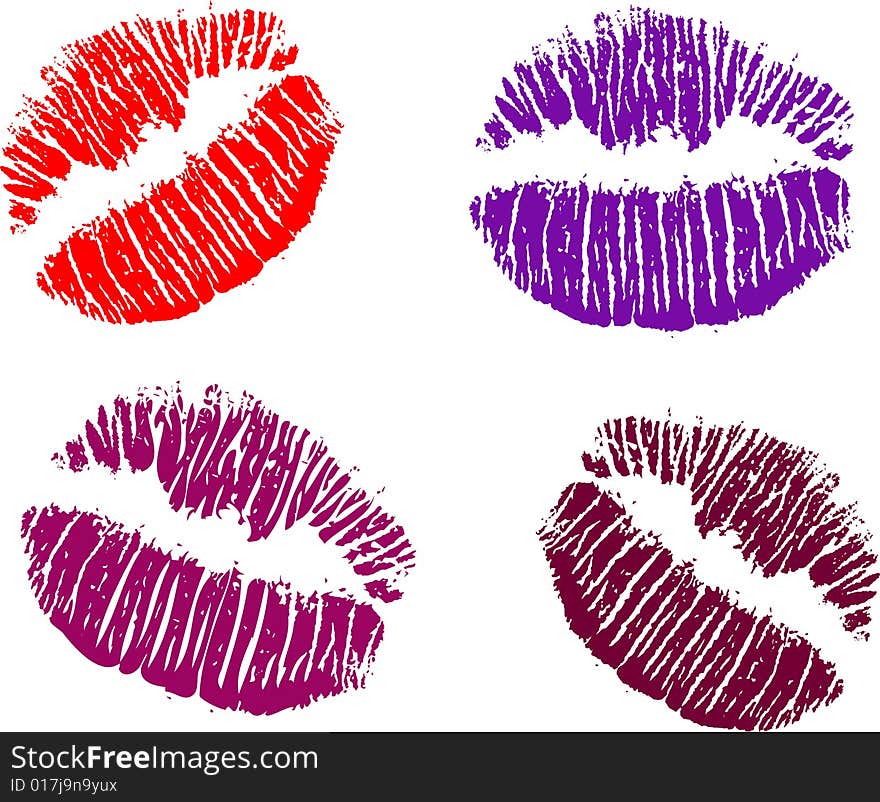 Four color lipsticks illustration