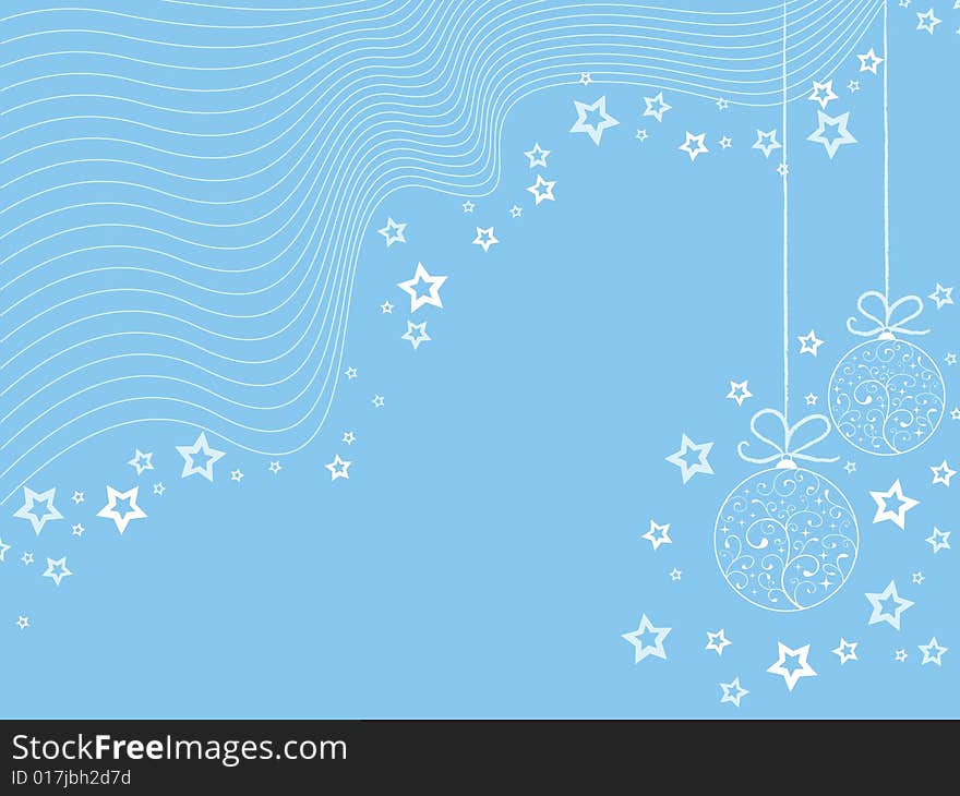 Blue christmas wallpaper with toys & stars